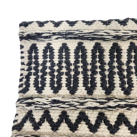 The Farmhouse by Rachel Ashwell Rug Black Cream Shabby Chic Cotton Woven Runner - Picture 7 of 15